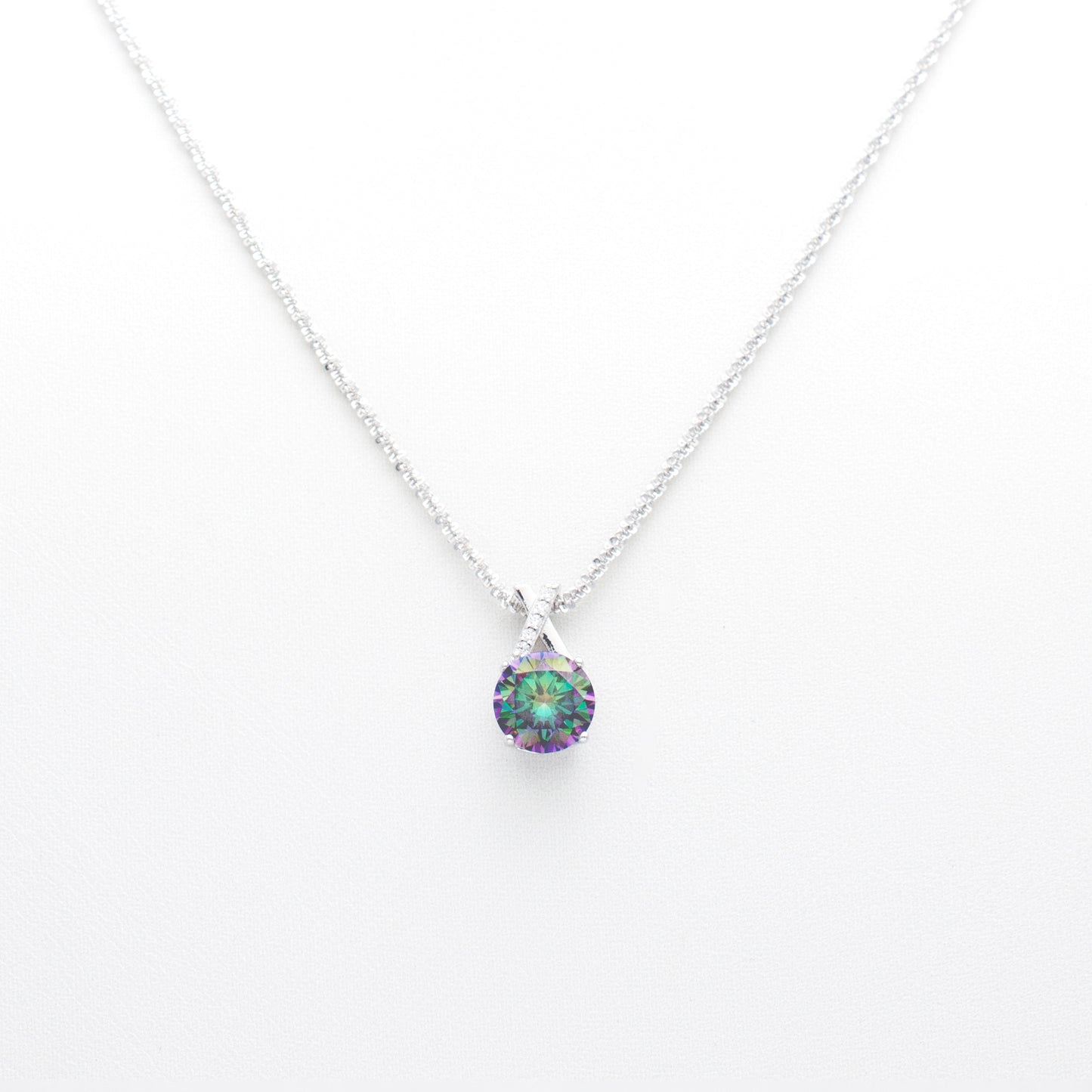 Mystic Aurora Solitaire Necklace