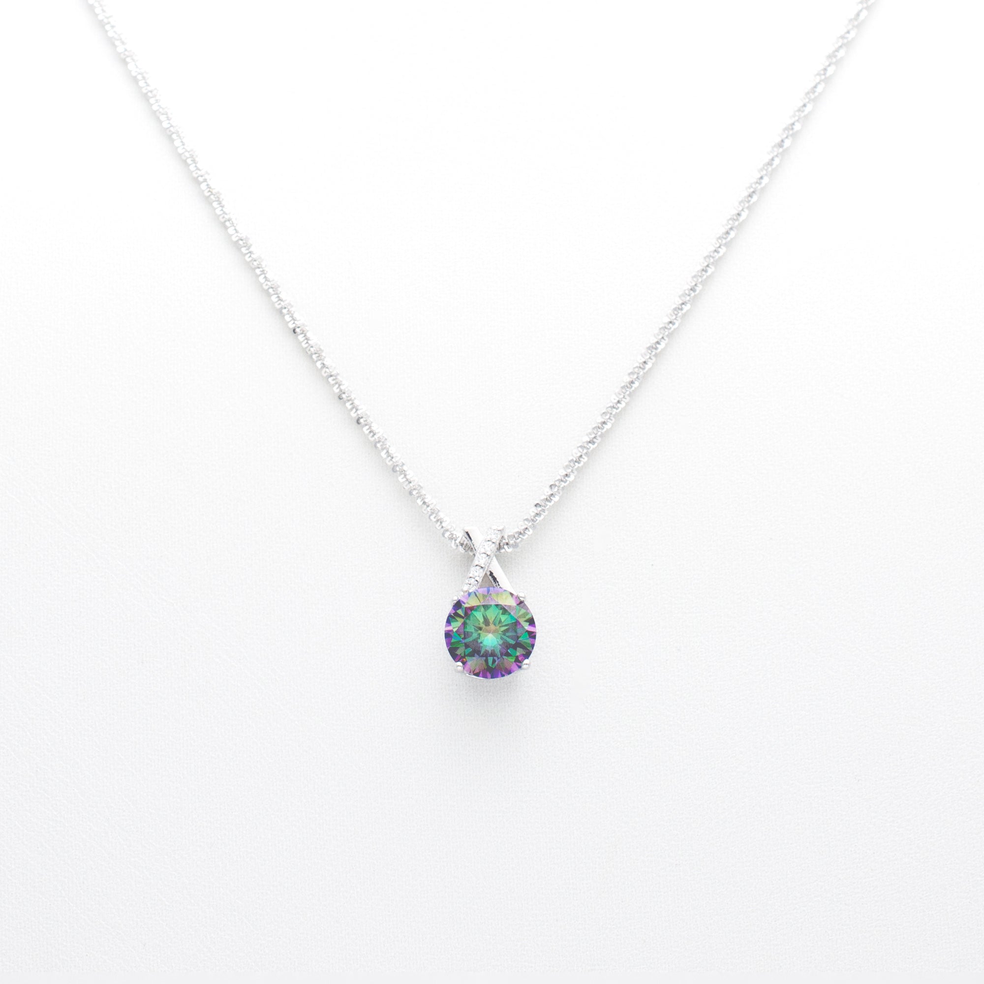 Mystic Aurora Solitaire Necklace