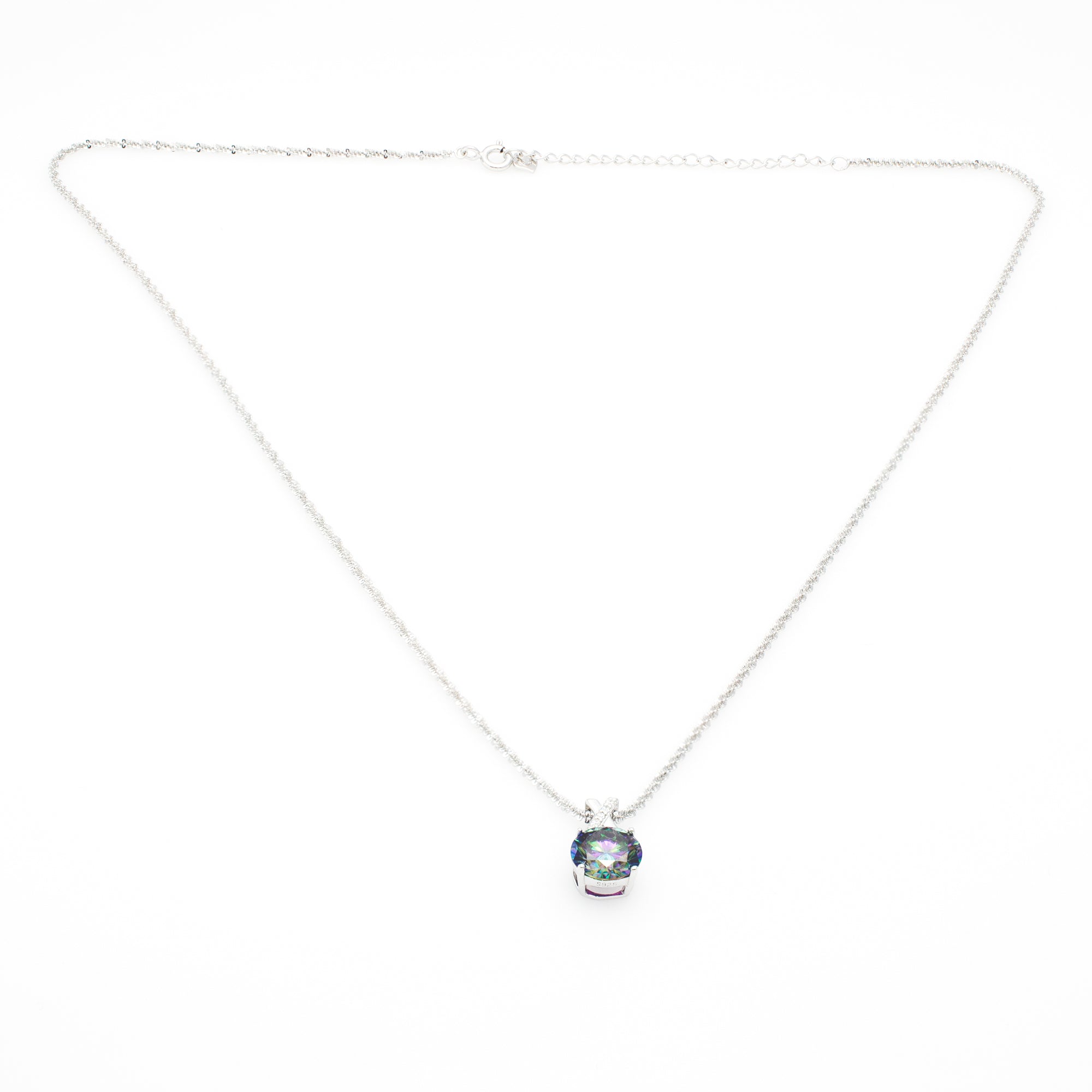 Mystic Aurora Solitaire Necklace