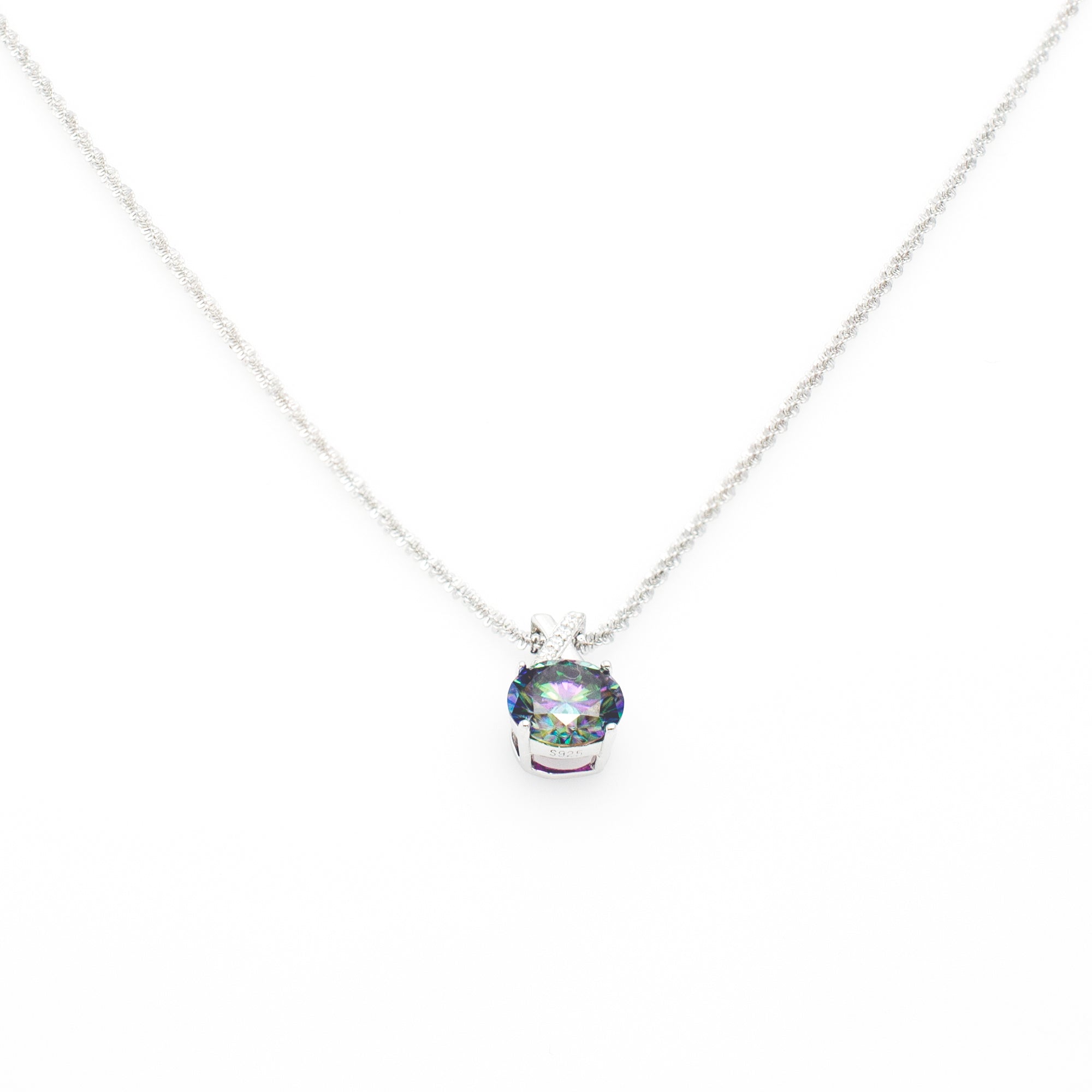 Mystic Aurora Solitaire Necklace