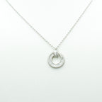 Classic Pavé Double Circle Pendant Necklace in Sterling Silver