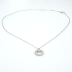 Classic Pavé Double Circle Pendant Necklace in Sterling Silver
