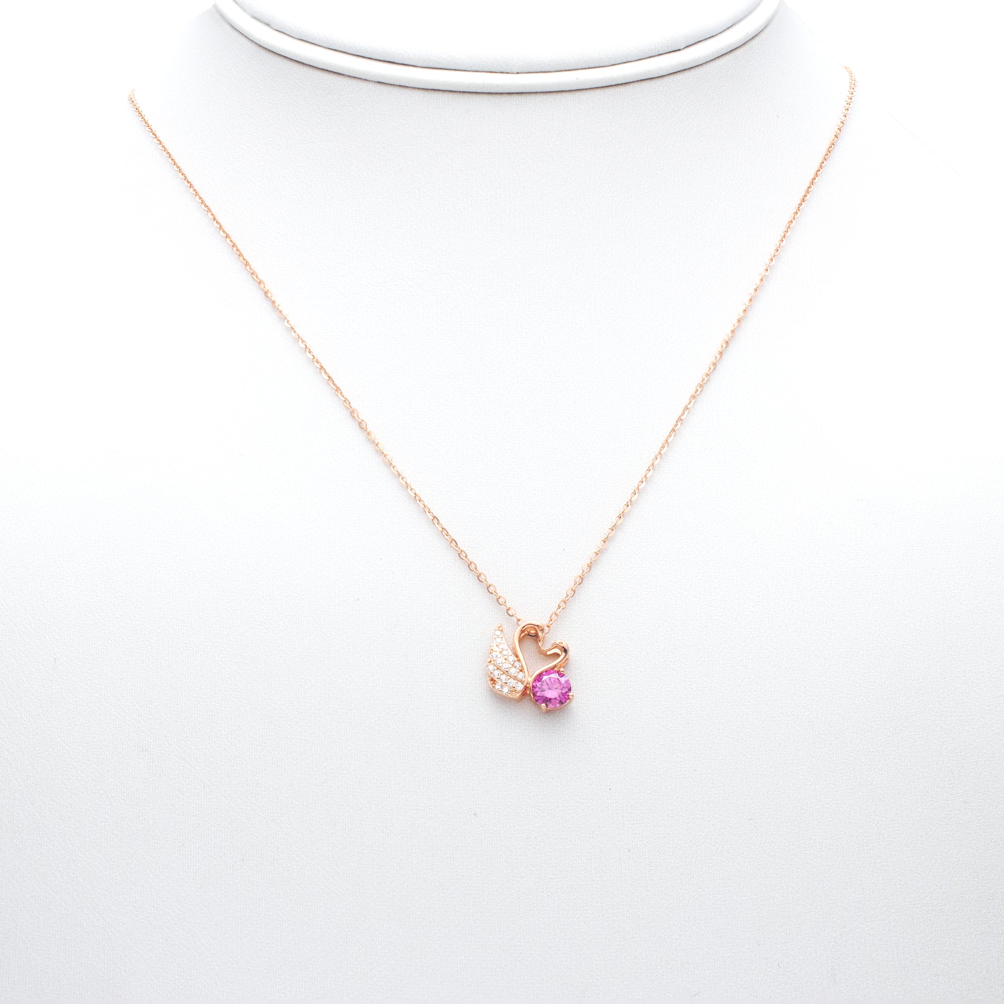 Rose Gold Grace Swan Necklace