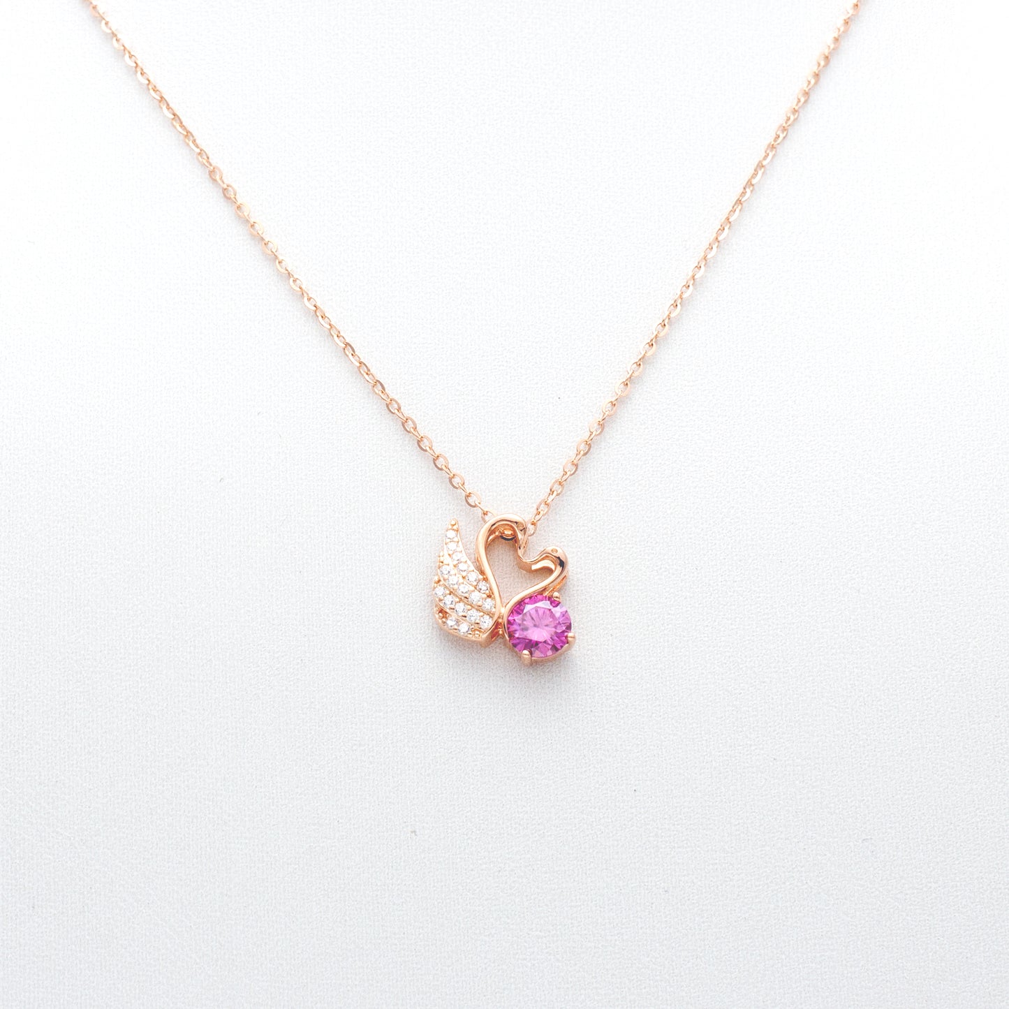 Rose Gold Grace Swan Necklace