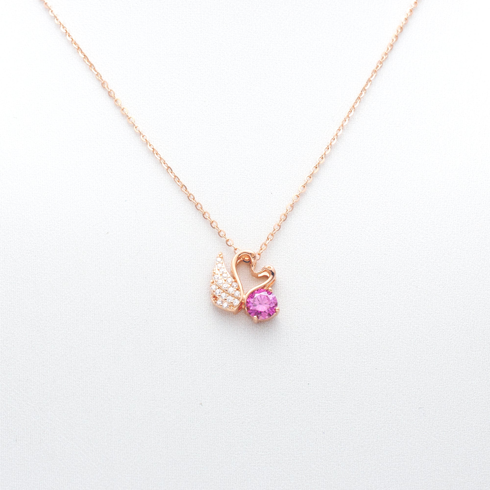 Rose Gold Grace Swan Necklace