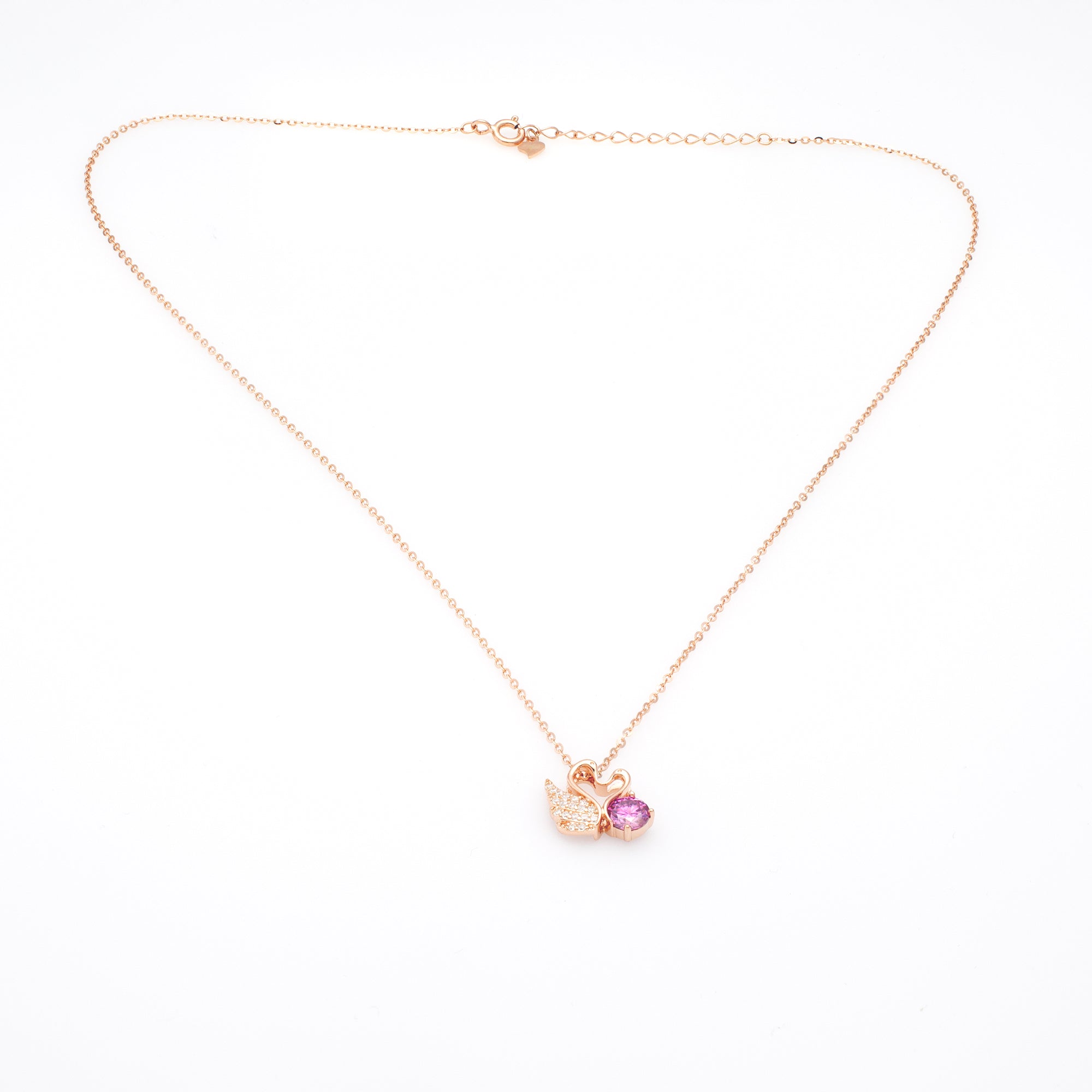 Rose Gold Grace Swan Necklace