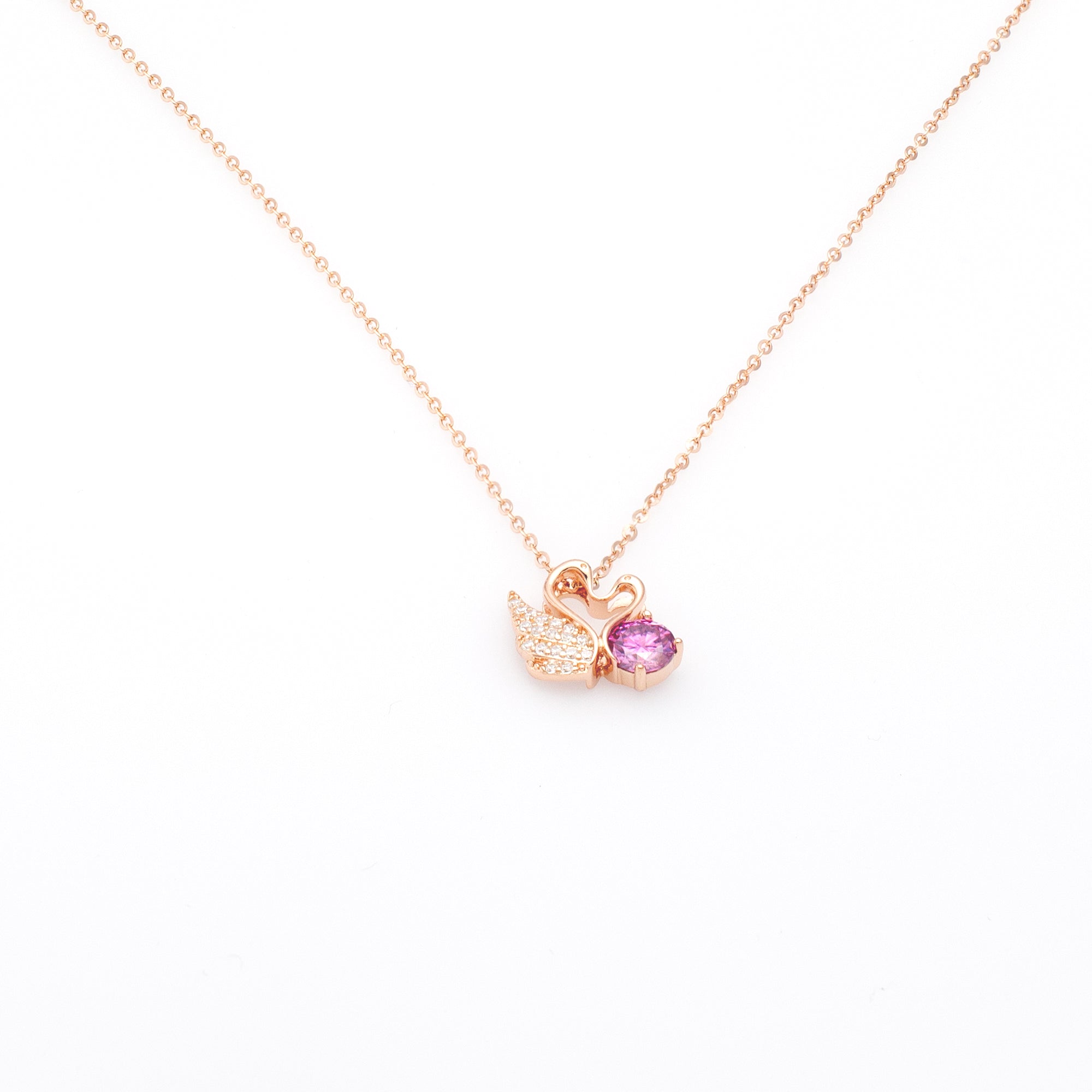 Rose Gold Grace Swan Necklace
