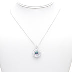 Iridescent Sunburst Pendant Necklace in Sterling Silver