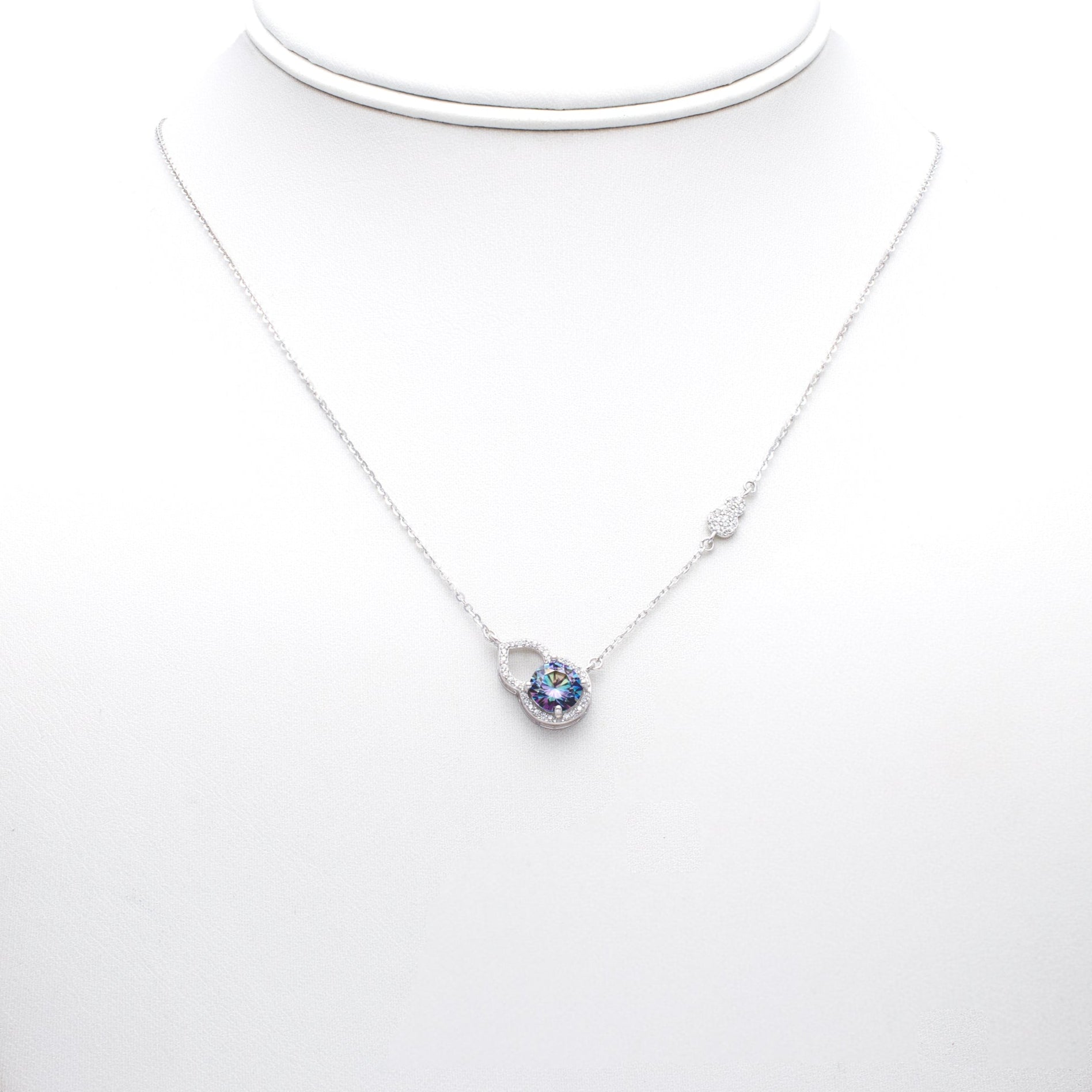 Cosmic Orbit Accent Necklace in Sterling Silver
