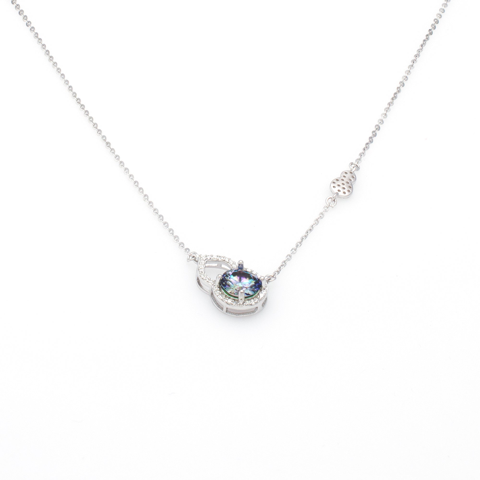 Cosmic Orbit Accent Necklace in Sterling Silver