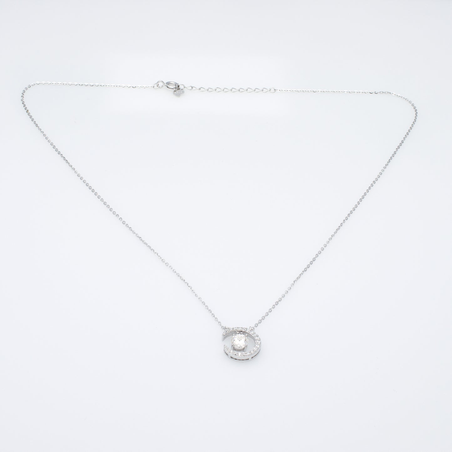 Celestial Moon Pendant Necklace in Sterling Silver