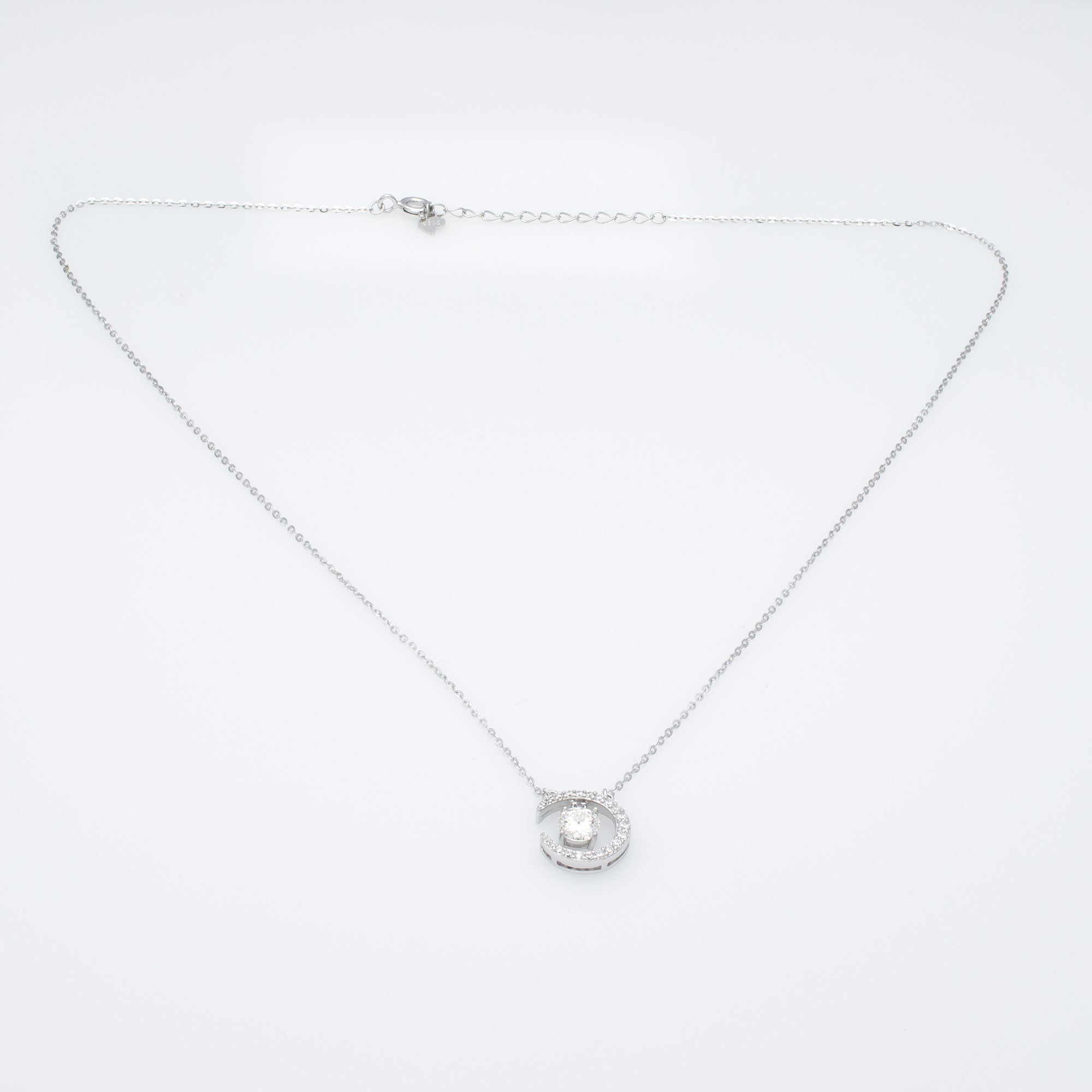 Celestial Moon Pendant Necklace in Sterling Silver