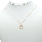 Classic Pavé Double Circle Pendant Necklace in Sterling Silver