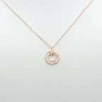 Classic Pavé Double Circle Pendant Necklace in Sterling Silver