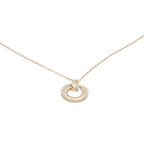 Classic Pavé Double Circle Pendant Necklace in Sterling Silver
