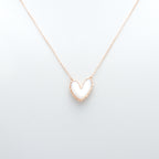Minimal Heart Pendant Necklace in Rose Gold with Enamel Inlay