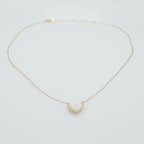 Minimal Heart Pendant Necklace in Rose Gold with Enamel Inlay