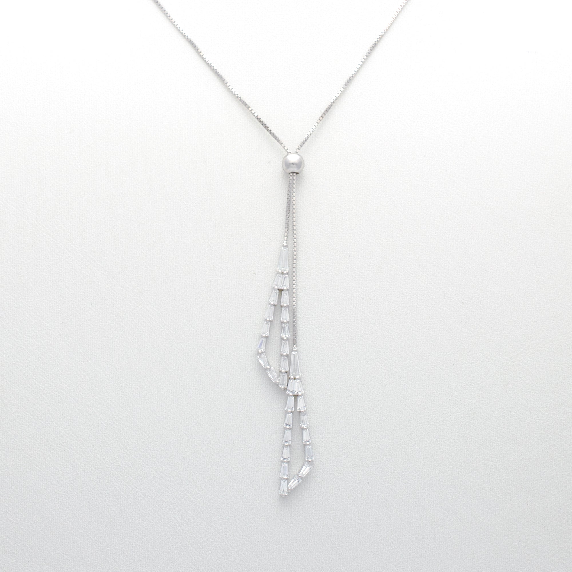 Geometric Cushion Pendant Necklace in Sterling Silver