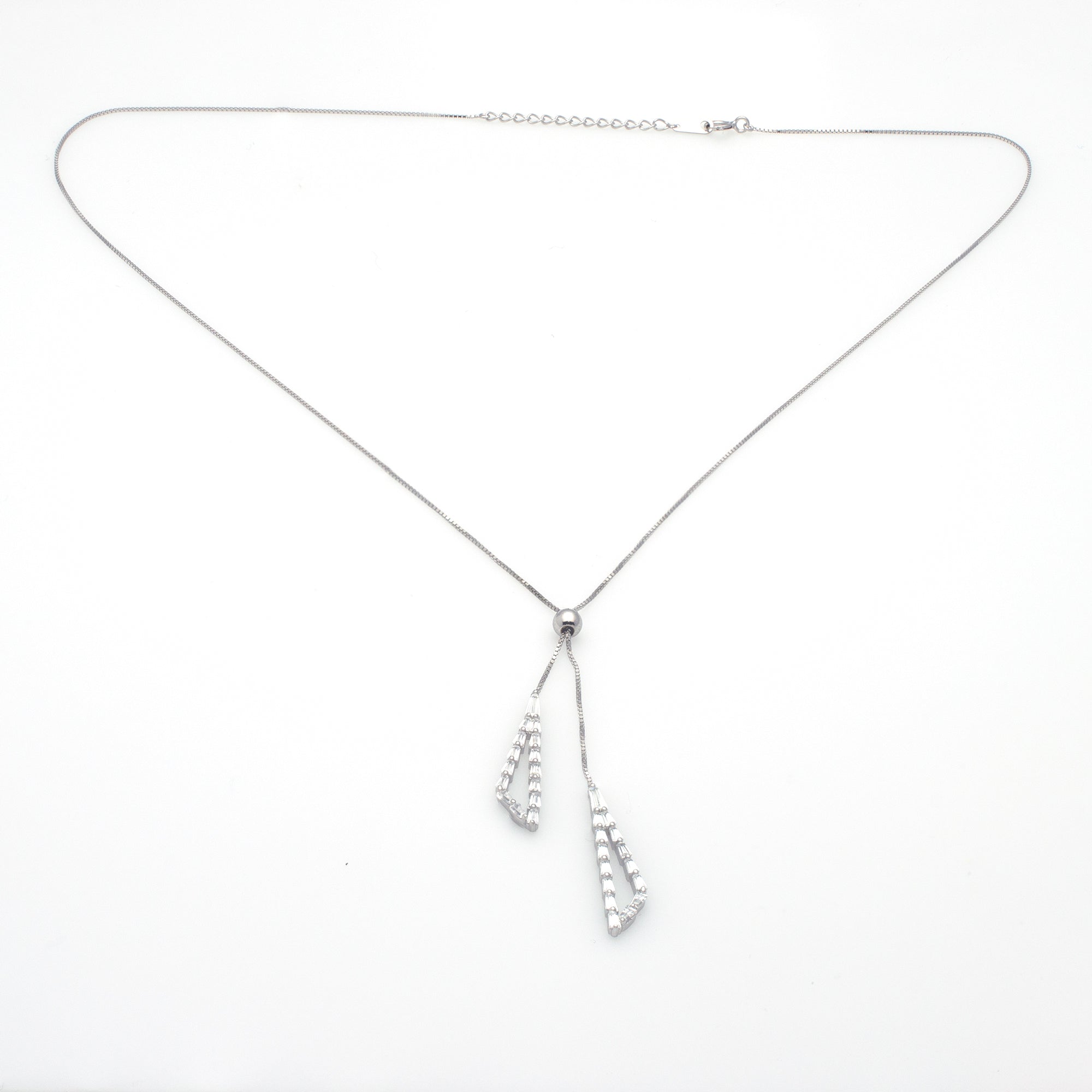 Geometric Cushion Pendant Necklace in Sterling Silver