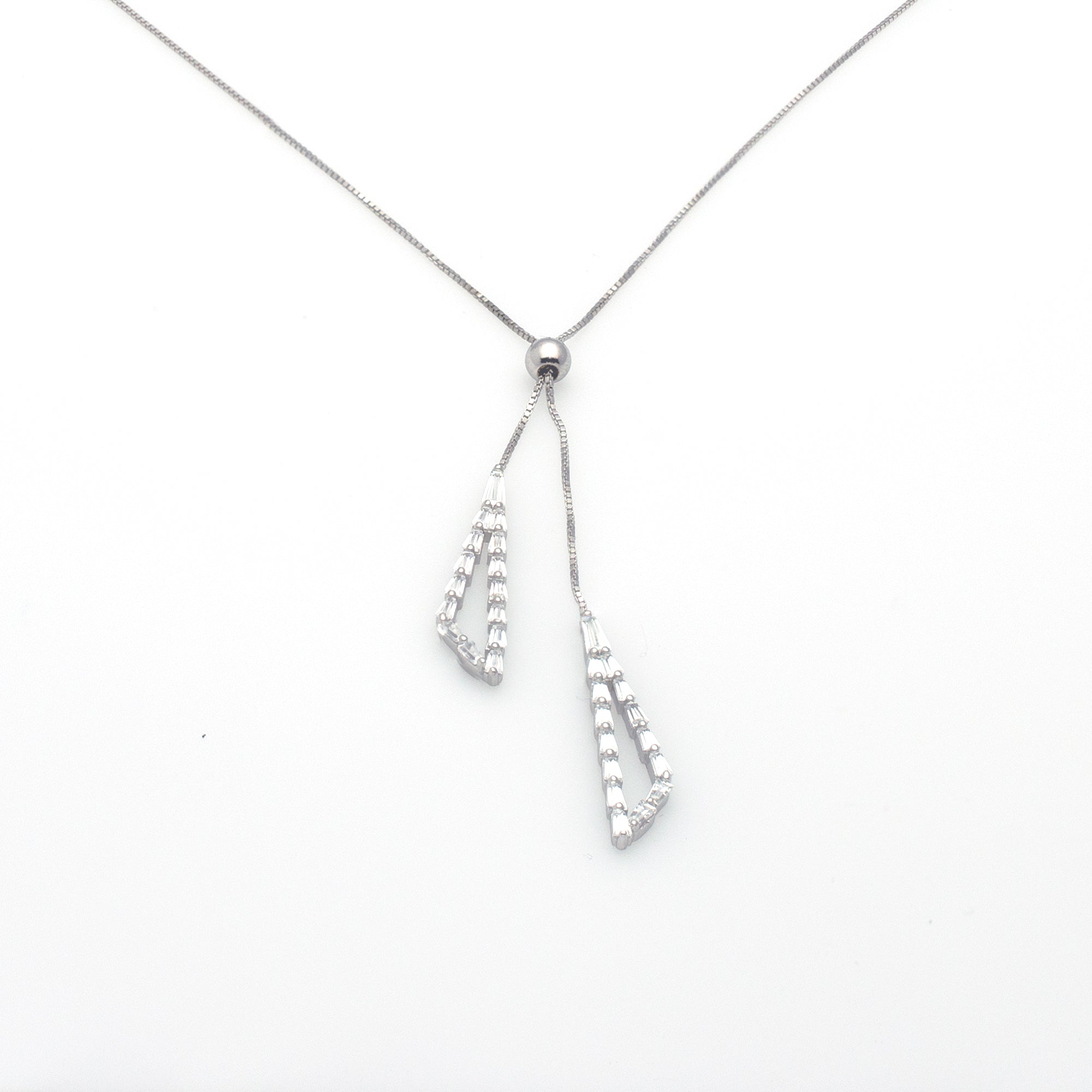 Geometric Cushion Pendant Necklace in Sterling Silver