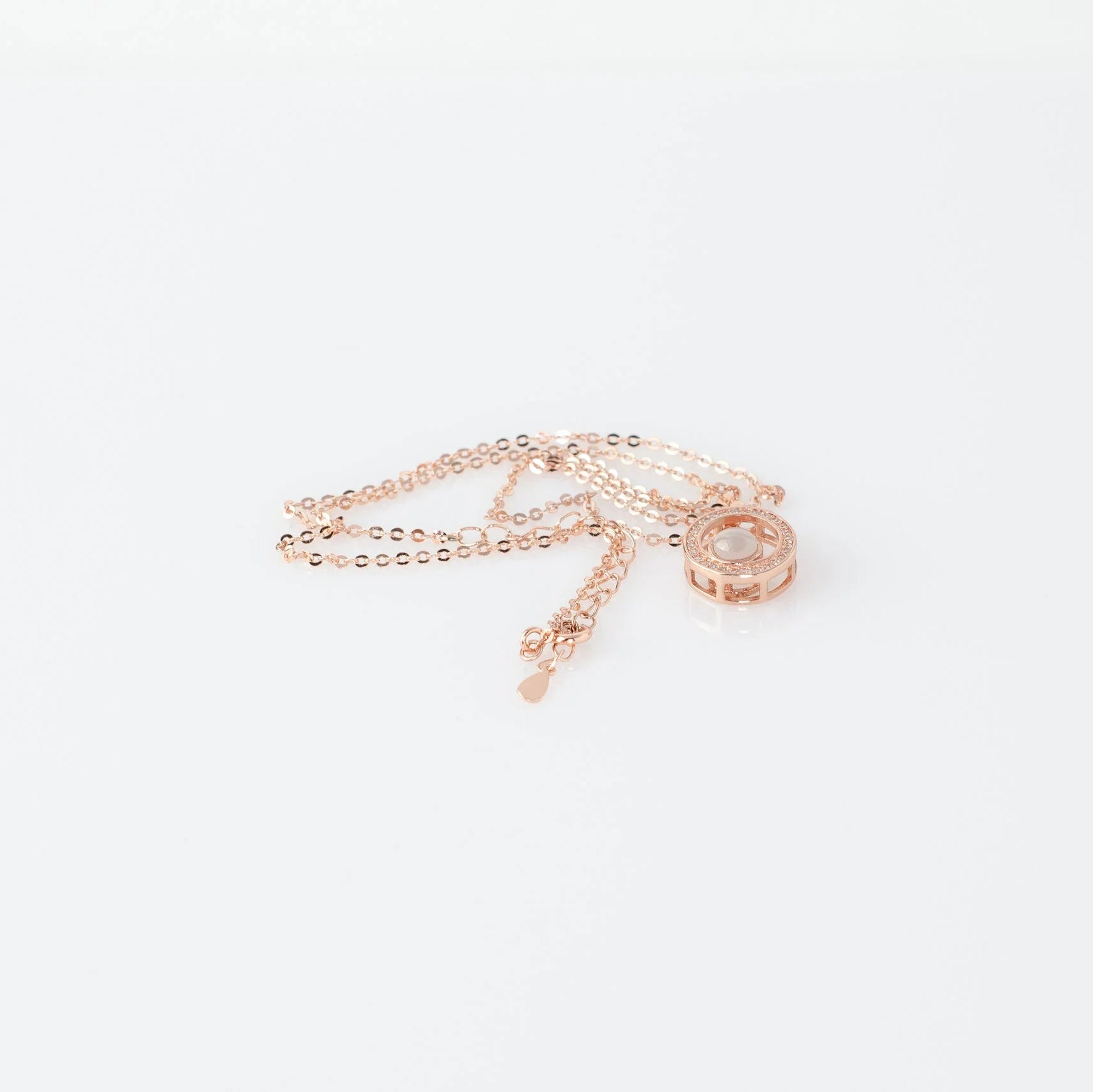 100 Languages I Love You Cubic Zirconia Pendant Sterling Silver Necklace