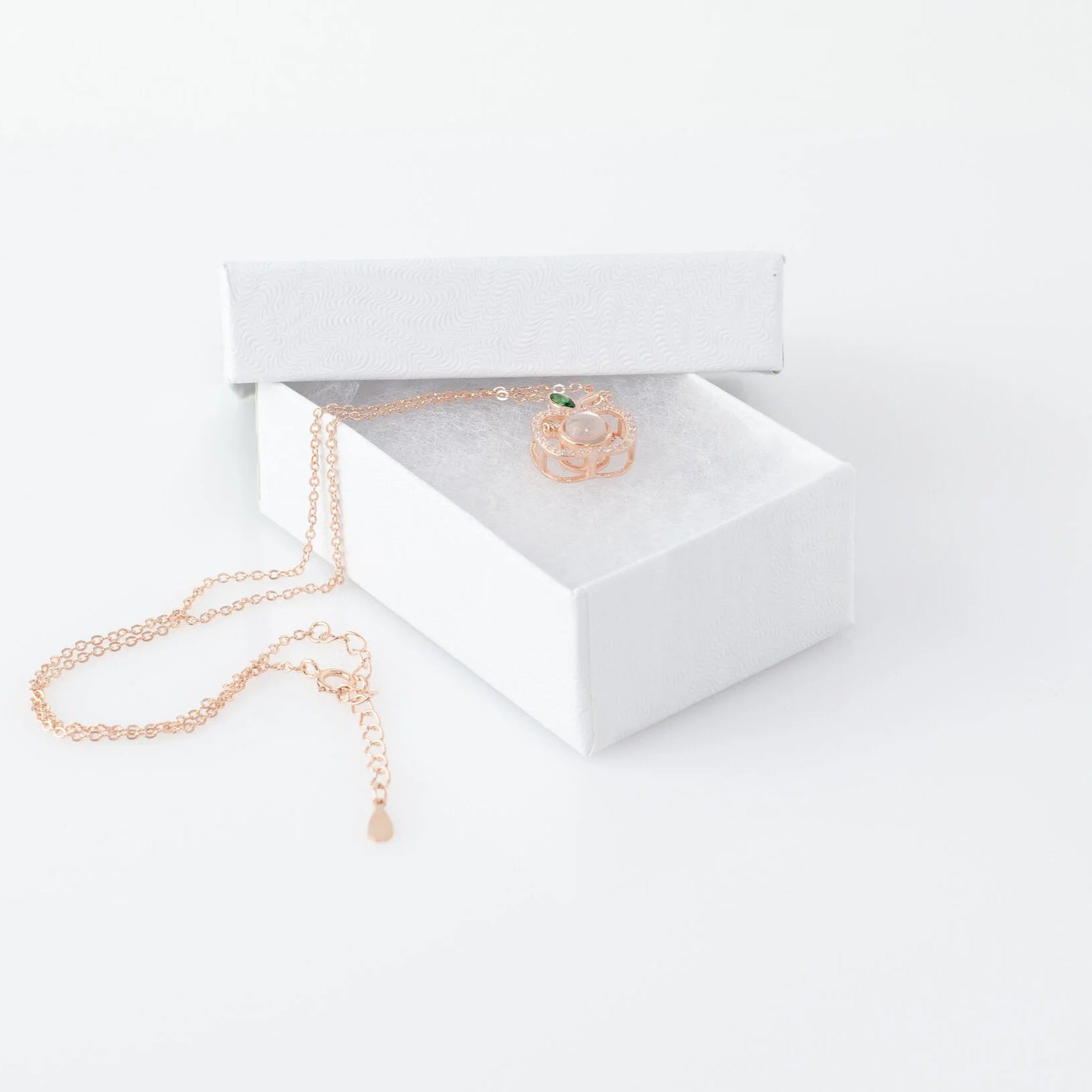 Apple - 100 Languages I Love You Cubic Zirconia Pendant Sterling Silver Necklace