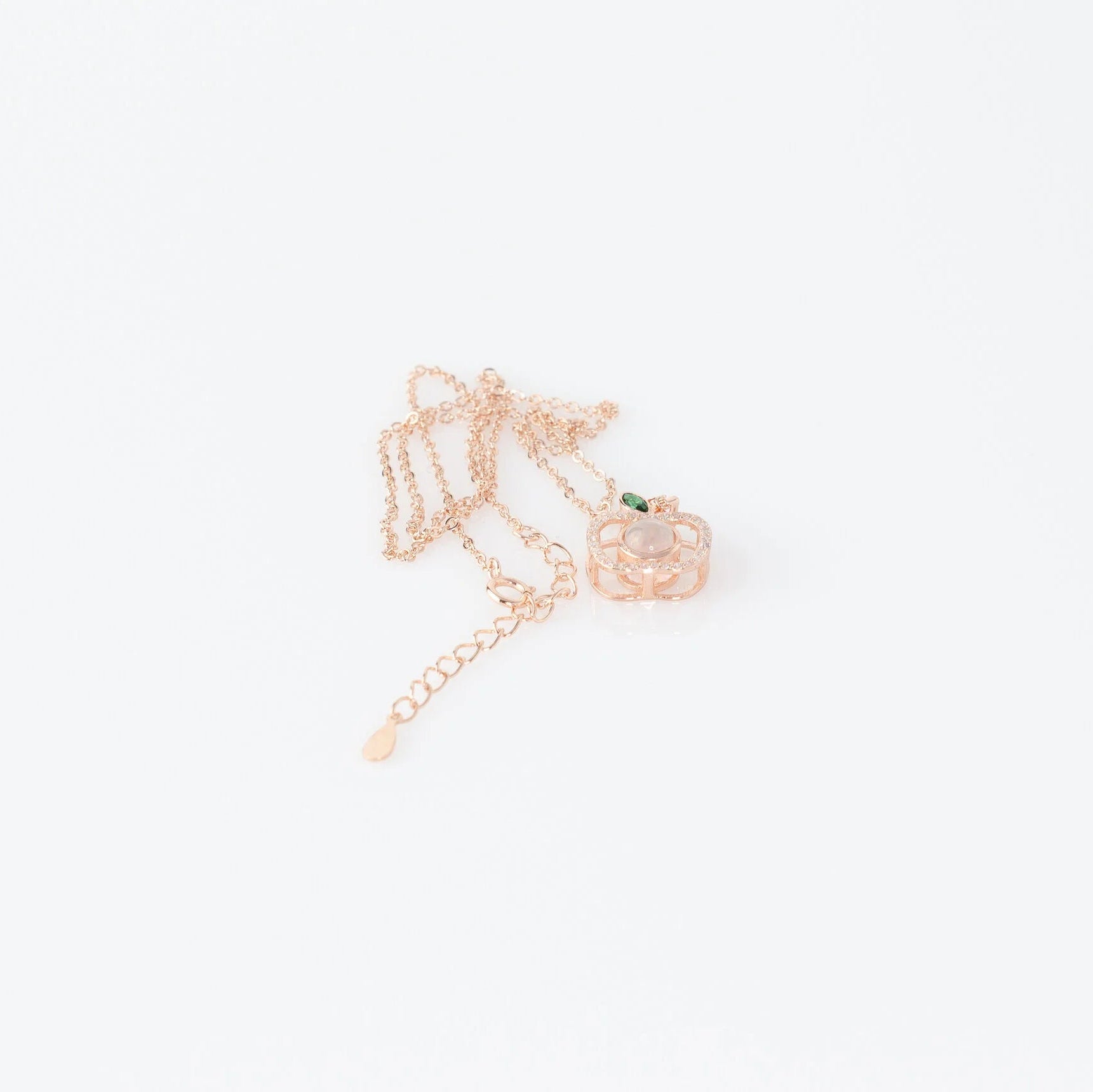 Apple - 100 Languages I Love You Cubic Zirconia Pendant Sterling Silver Necklace