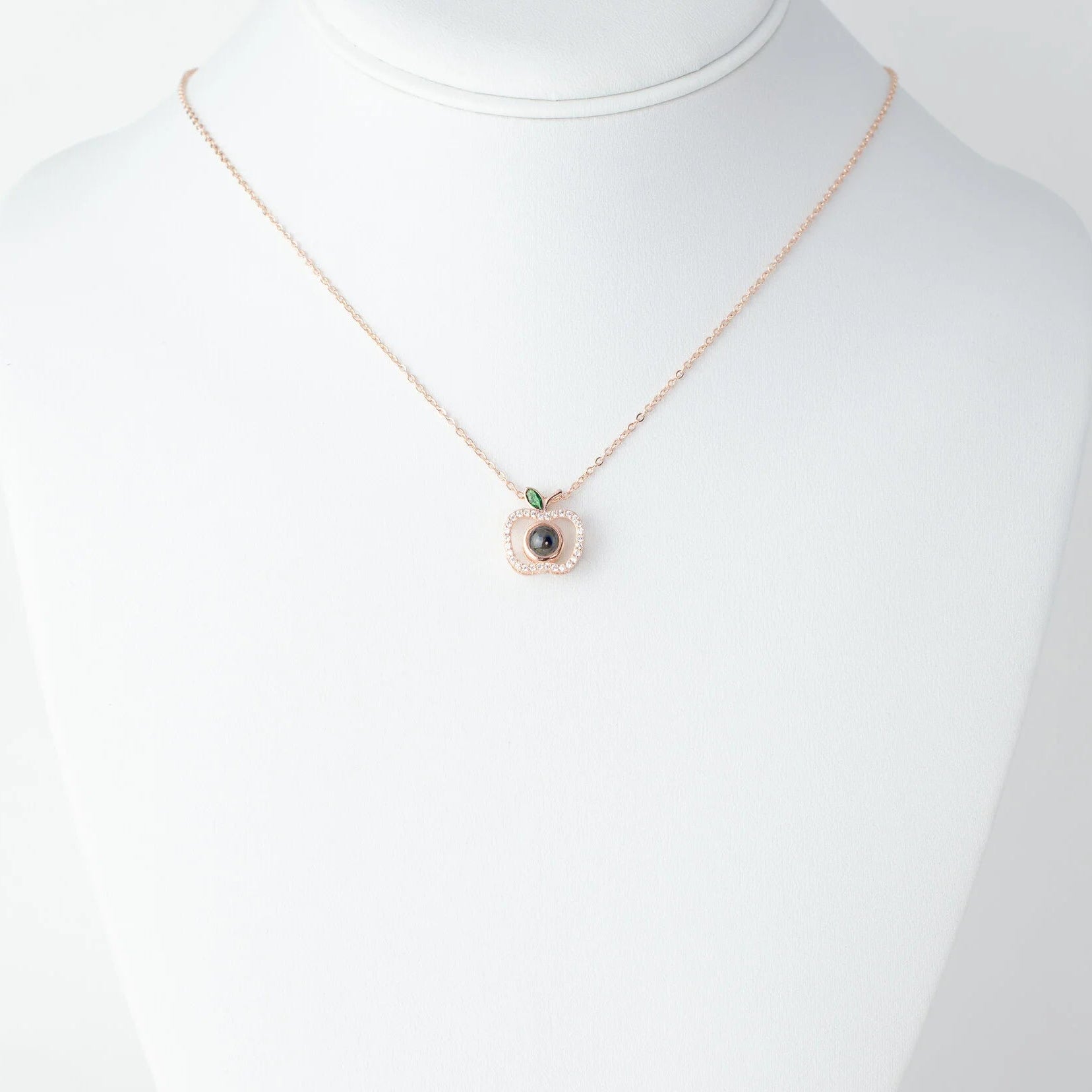 Apple - 100 Languages I Love You Cubic Zirconia Pendant Sterling Silver Necklace