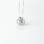 Apple - 100 Languages I Love You Cubic Zirconia Pendant Sterling Silver Necklace