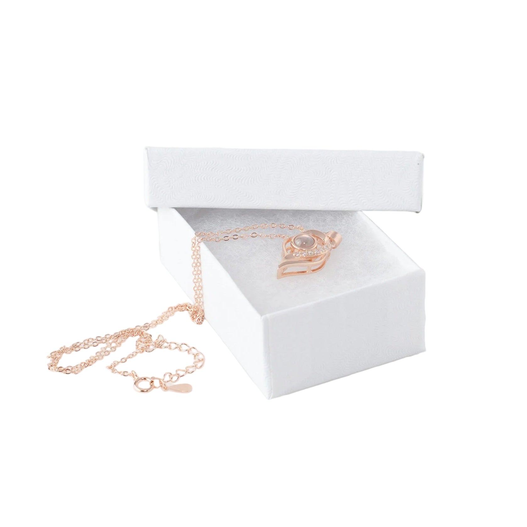 3D Heart - 100 Languages I Love You Cubic Zirconia Pendant Sterling Silver Necklace