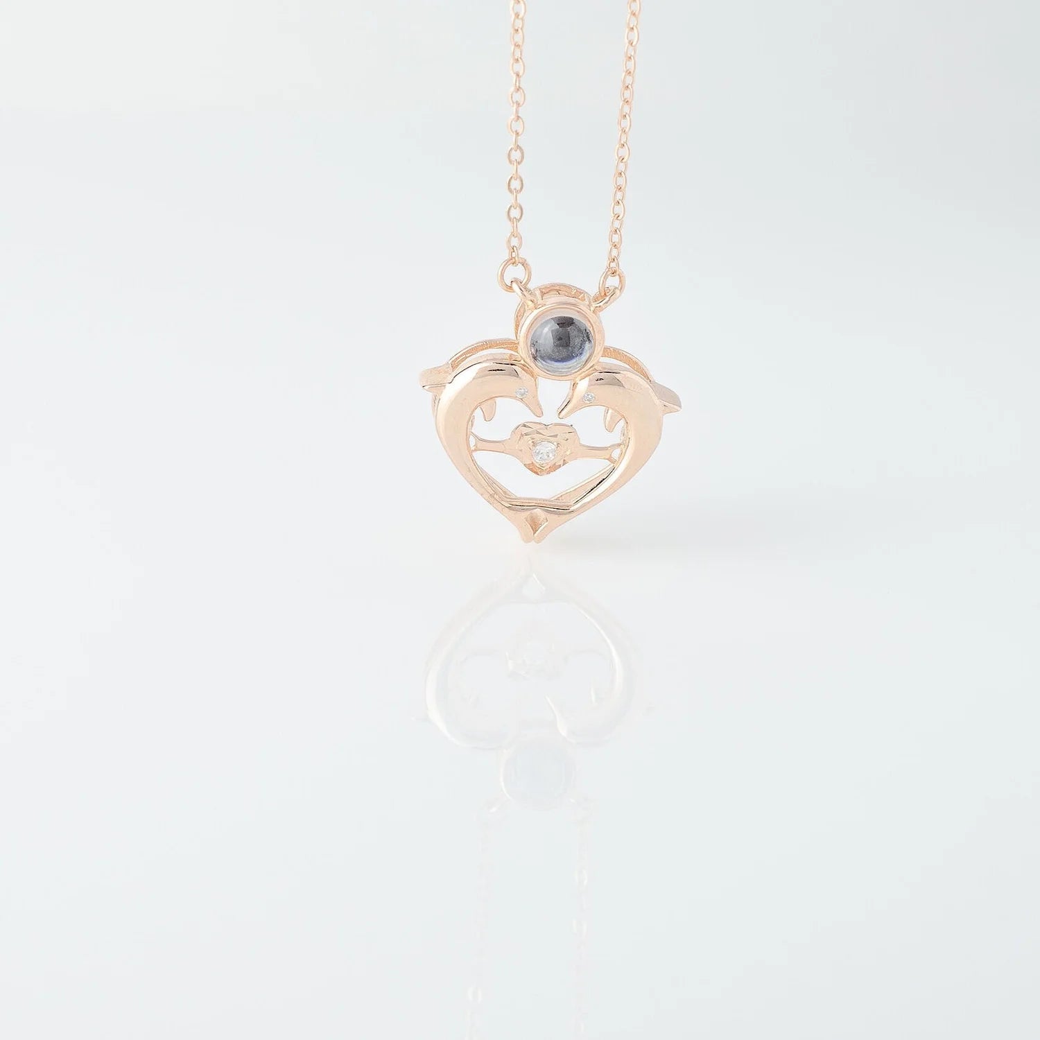 Love Fish - 100 Languages I Love You Cubic Zirconia Pendant Sterling Silver Necklace, Gold Necklace, Mother's Day, Anniversary Gift