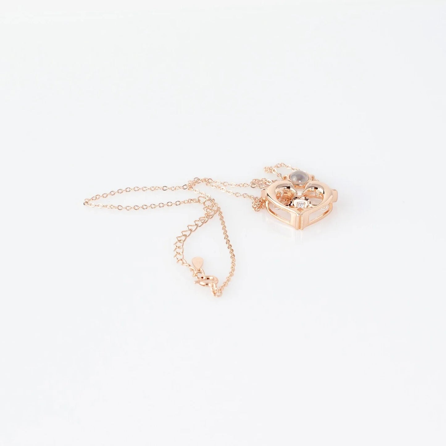 Love Fish - 100 Languages I Love You Cubic Zirconia Pendant Sterling Silver Necklace, Gold Necklace, Mother's Day, Anniversary Gift
