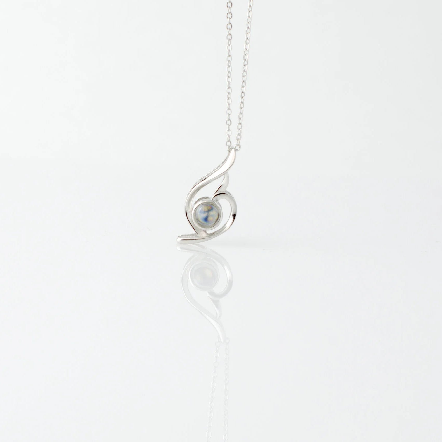 Love Heart - 100 Languages I Love You Pendant Sterling Silver Necklace, Rose Gold Necklace