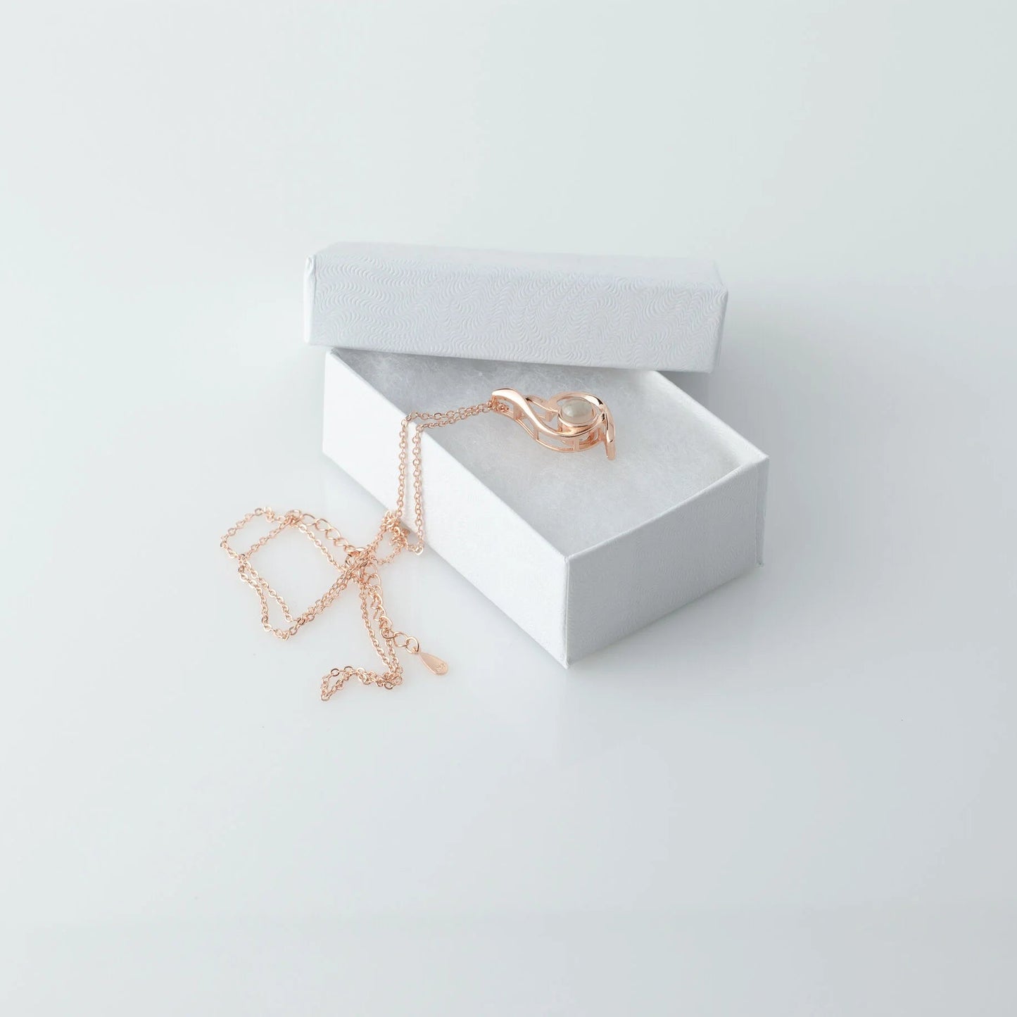 Love Heart - 100 Languages I Love You Pendant Sterling Silver Necklace, Rose Gold Necklace