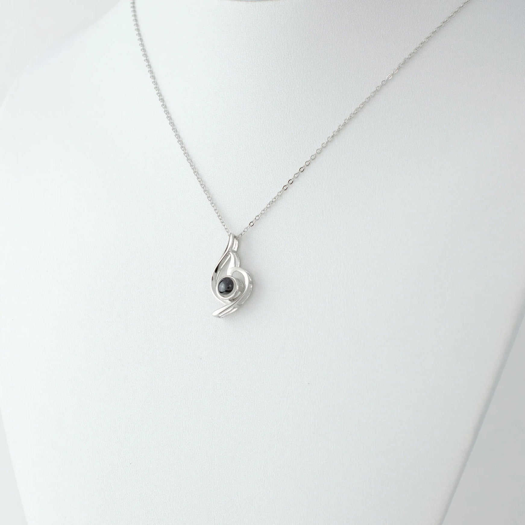 Love Heart - 100 Languages I Love You Pendant Sterling Silver Necklace, Rose Gold Necklace