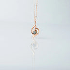 Love Heart - 100 Languages I Love You Pendant Sterling Silver Necklace, Rose Gold Necklace