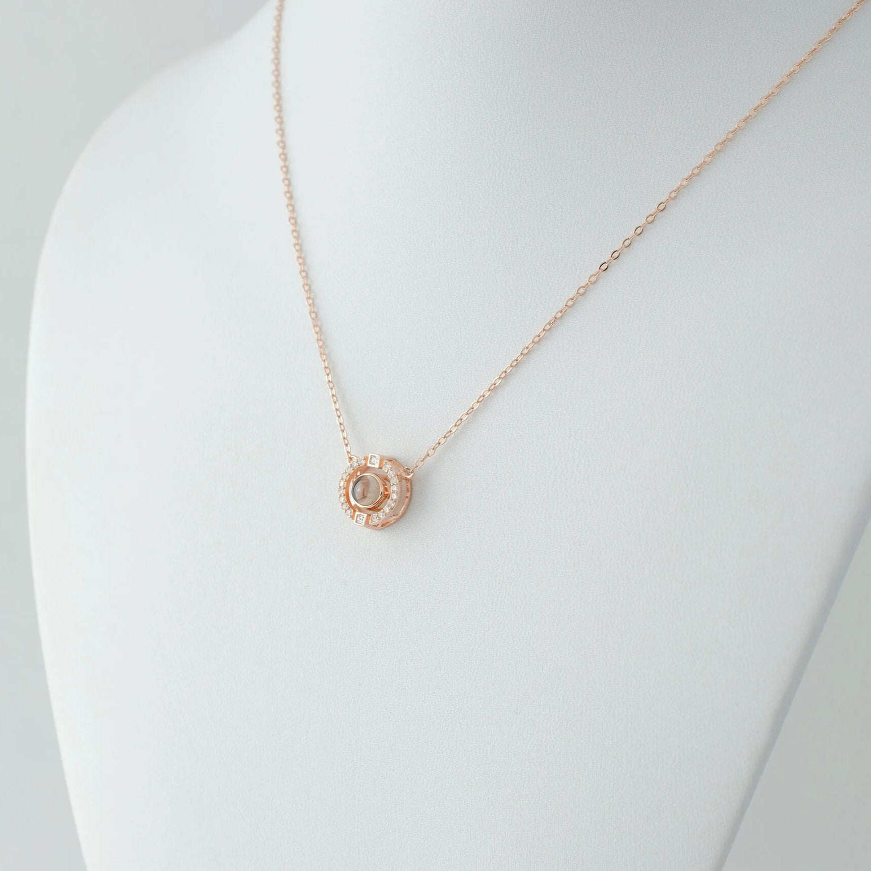 ONE and ONLY - 100 Languages I Love You Cubic Zirconia Pendant Sterling Silver Necklace, Gold Necklace