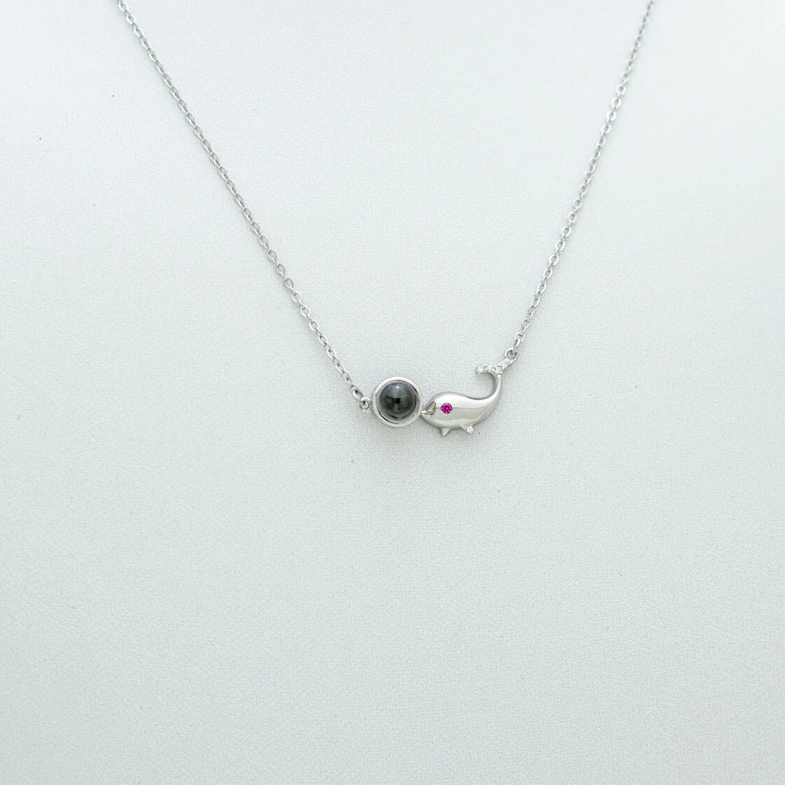 Dolphin - 100 Languages I Love You Pendant Sterling Silver Necklace