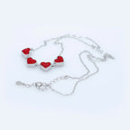 4 Heart 925 Sterling Silver Necklace, Four-Leaf Clover, 4 in 1 Style Necklace