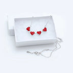 4 Heart 925 Sterling Silver Necklace, Four-Leaf Clover, 4 in 1 Style Necklace