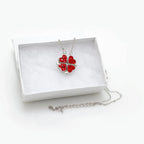 4 Heart 925 Sterling Silver Necklace, Four-Leaf Clover, 4 in 1 Style Necklace