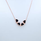 4 Heart 925 Sterling Silver Necklace, Four-Leaf Clover, 4 in 1 Style Necklace