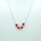 4 Heart 925 Sterling Silver Necklace, Four-Leaf Clover, 4 in 1 Style Necklace