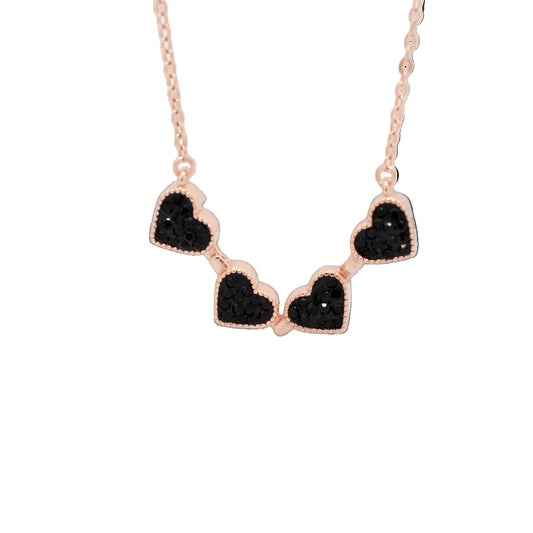 4 Heart 925 Sterling Silver Necklace, Four-Leaf Clover, 4 in 1 Style Necklace