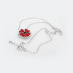4 Heart 925 Sterling Silver Necklace, Four-Leaf Clover, 4 in 1 Style Necklace