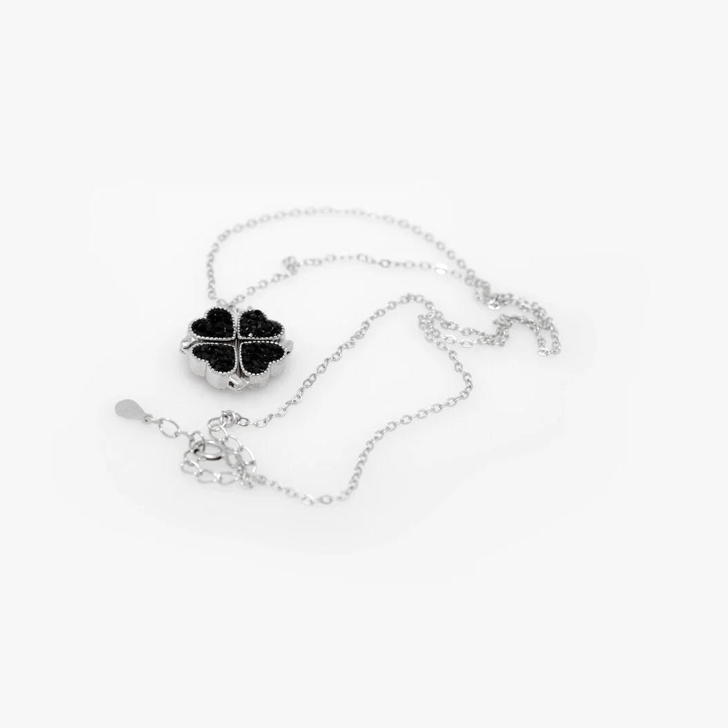 4 Heart 925 Sterling Silver Necklace, Four-Leaf Clover, 4 in 1 Style Necklace