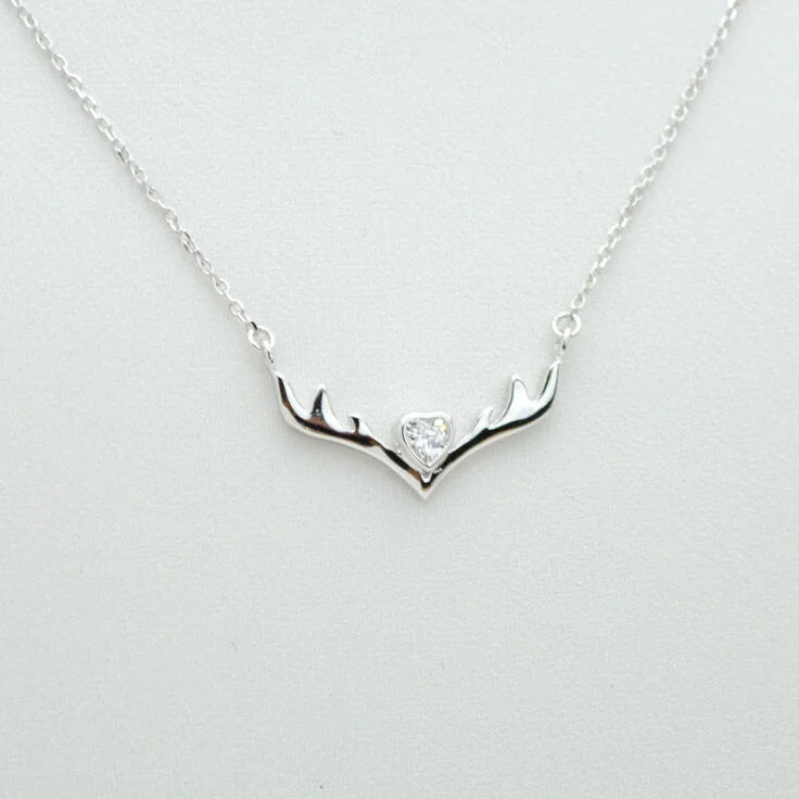 Deer Antler 925 Sterling Silver Necklace