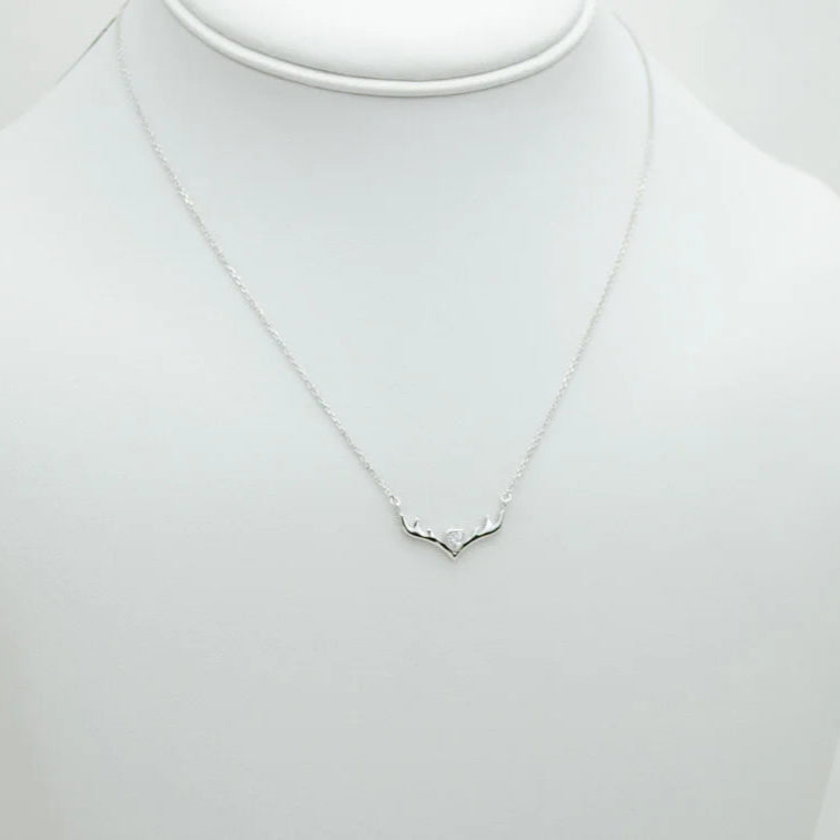 Deer Antler 925 Sterling Silver Necklace