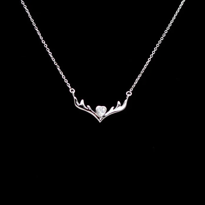 Deer Antler 925 Sterling Silver Necklace