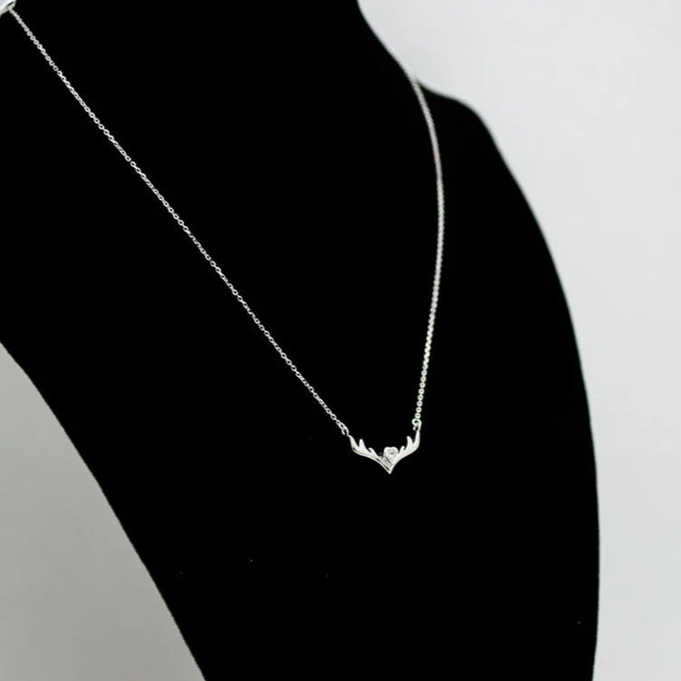 Deer Antler 925 Sterling Silver Necklace